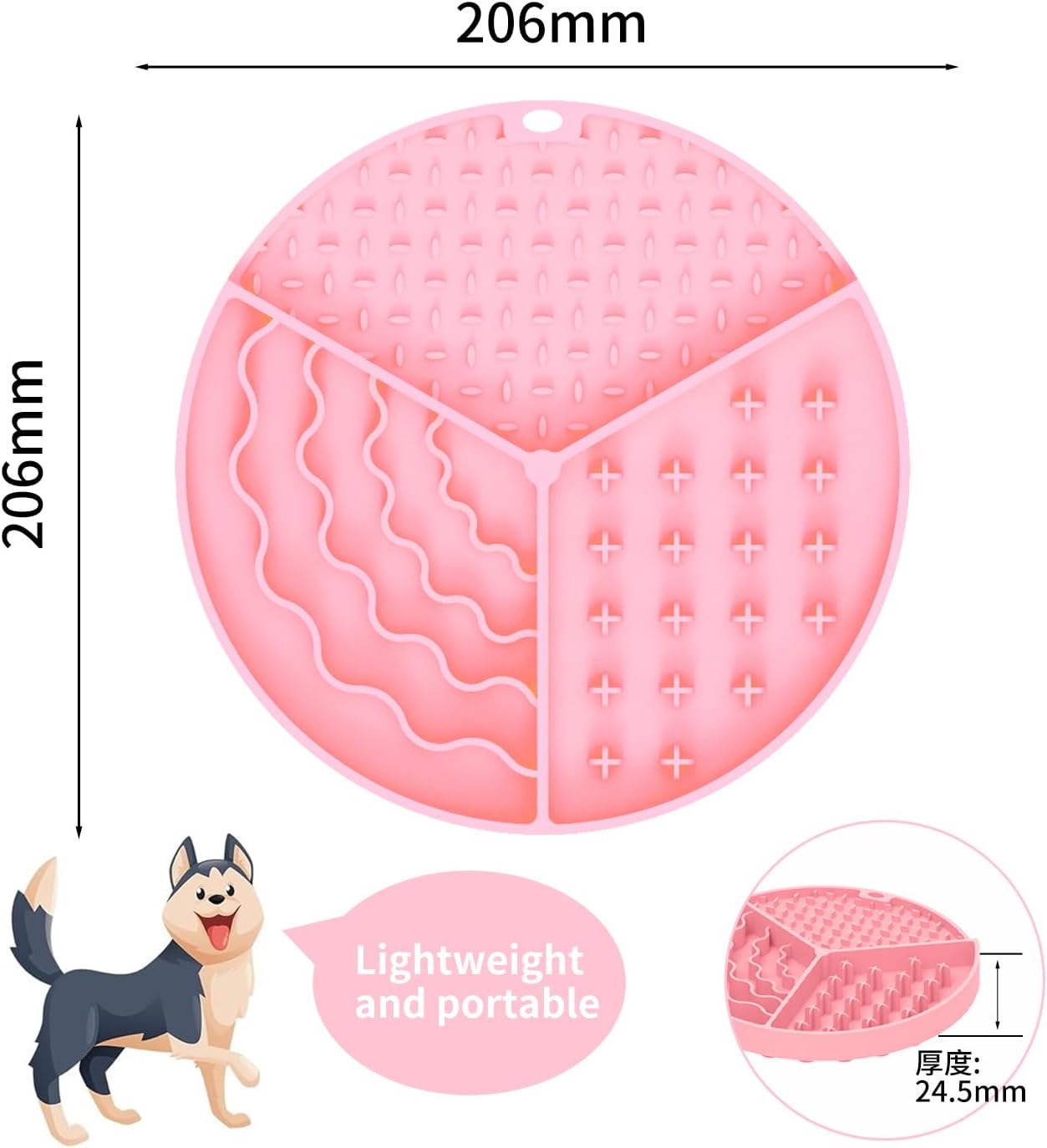 Silicone Slow Feeder Dog & Cat Bowl | Puzzle Cat Feeder for Slow Eating, Non-Slip Fun Pattern, Mental Enrichment, Digestion & Bloat Relief | Interactive Pet Enrichment Bowl, Prevents overeating (Pink)