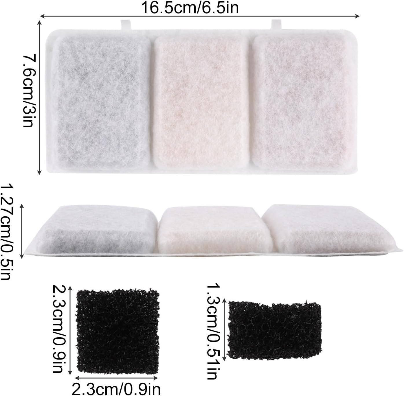 20pcs Pet Fountain Filters, Replacement Water Filter for Petory with 10 Pack Replacement Pre-Filter Sponge Pet Water Dispenser Filter Compatible with Petory 74oz