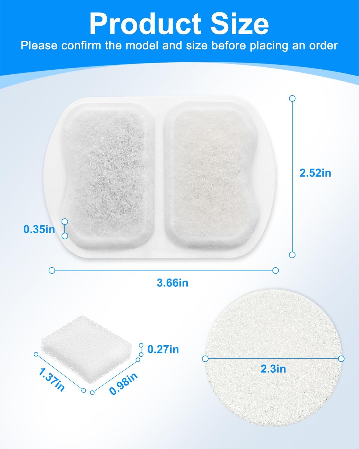 Dog Water Filter Replacement, 10 Set Dog Water Bowl Filters, Pet Water Filter Compatible with oneisall 7L/230oz/1.8G Stainless Steel Dog Water Fountain