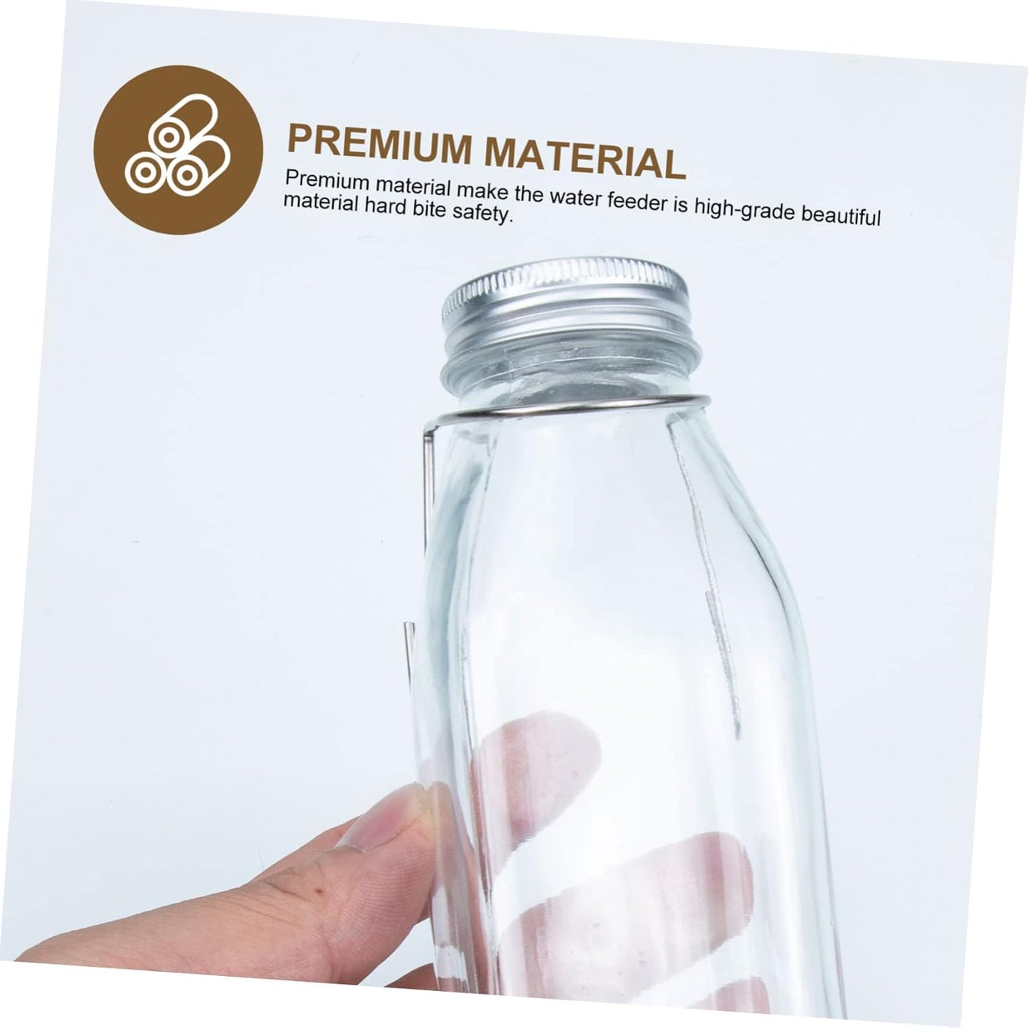 Milisten 350ml PET Rabbit Water Bottle Dispenser – Silent Hanging Glass Water Feeder for Small Animals – for Bunnies Guinea Pigs and Other Pets