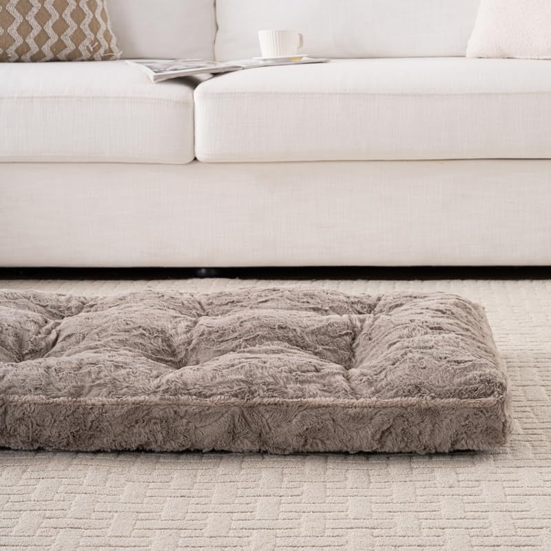 Luxury Cozy Orthopedic Thickened Brown Pet Mat for Dog and Cat, Machine Washable (23" x 18" 2")