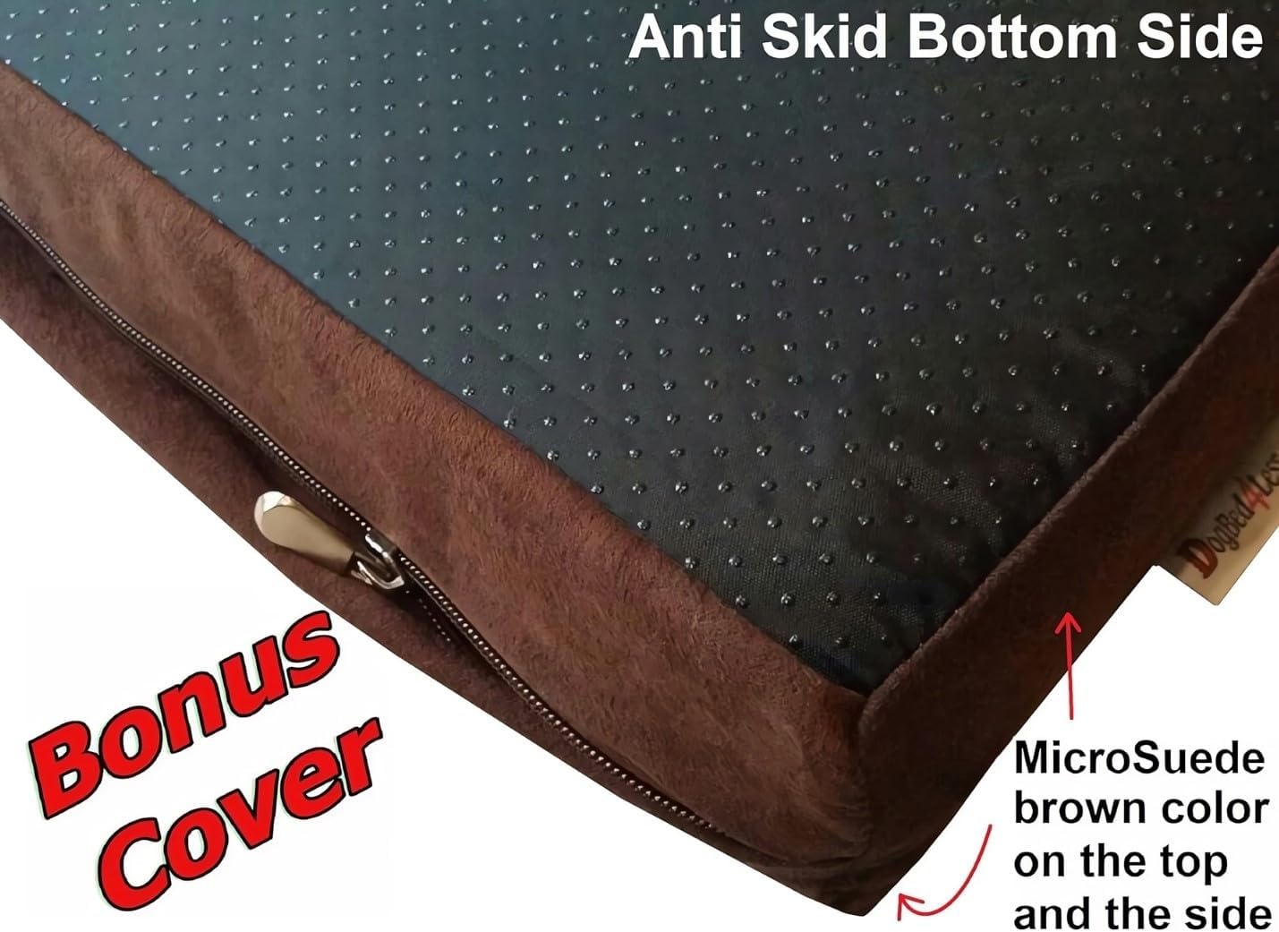 Dogbed4less Orthopedic Pet Bed with Memory Foam for Dogs, Waterproof Liner with Durable Nylon Blue and Bonus Miscrosuede Antislip External Covers (Ballistic in Navy, Large, 41" Length X 27" Width)