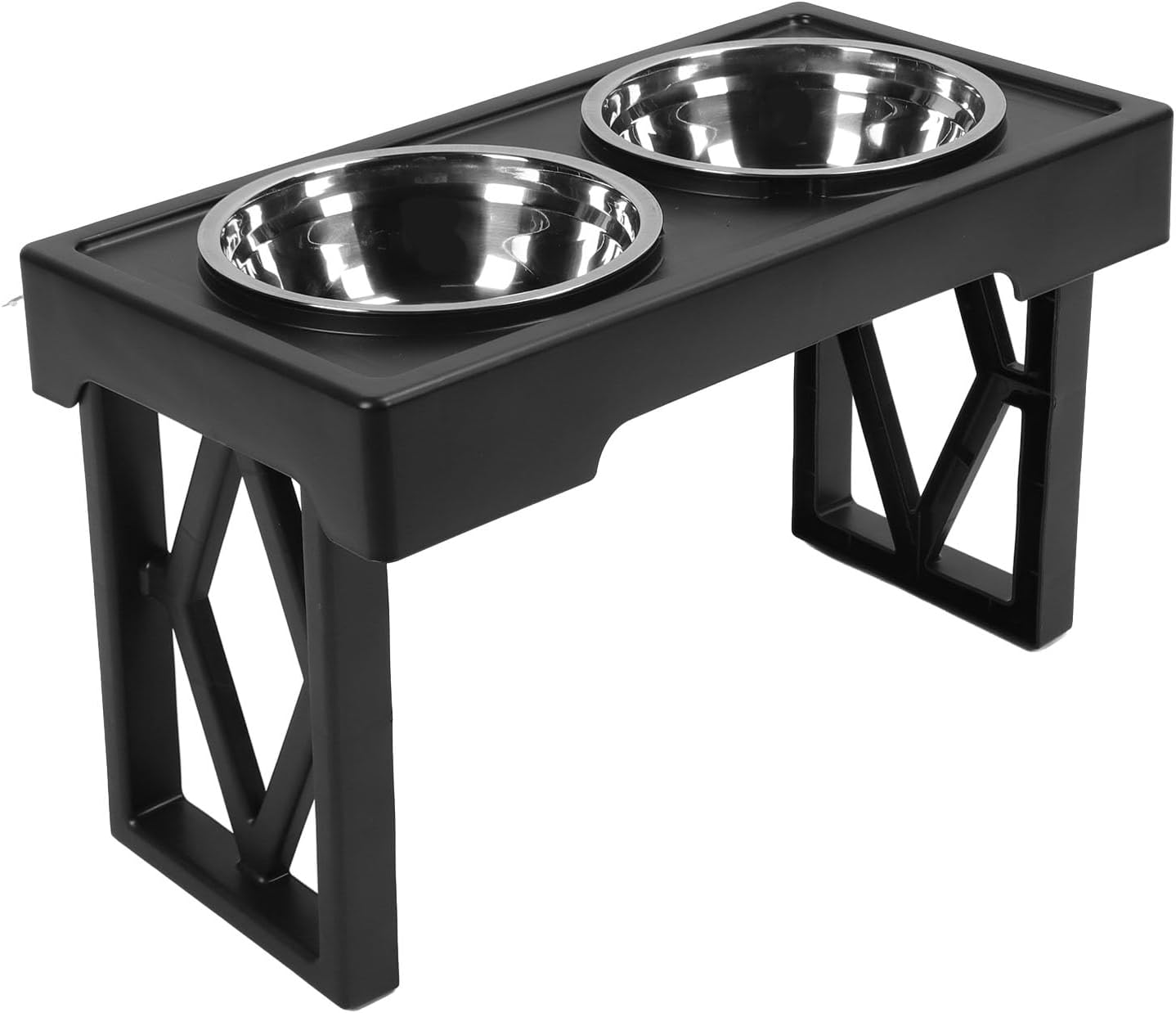 Pilipane Elevated Dog Bowls Prevent Slip Height Adjustable Raised Dog Bowl Stand with 2 Stainless Steel Food Bowls for Dogs Cats