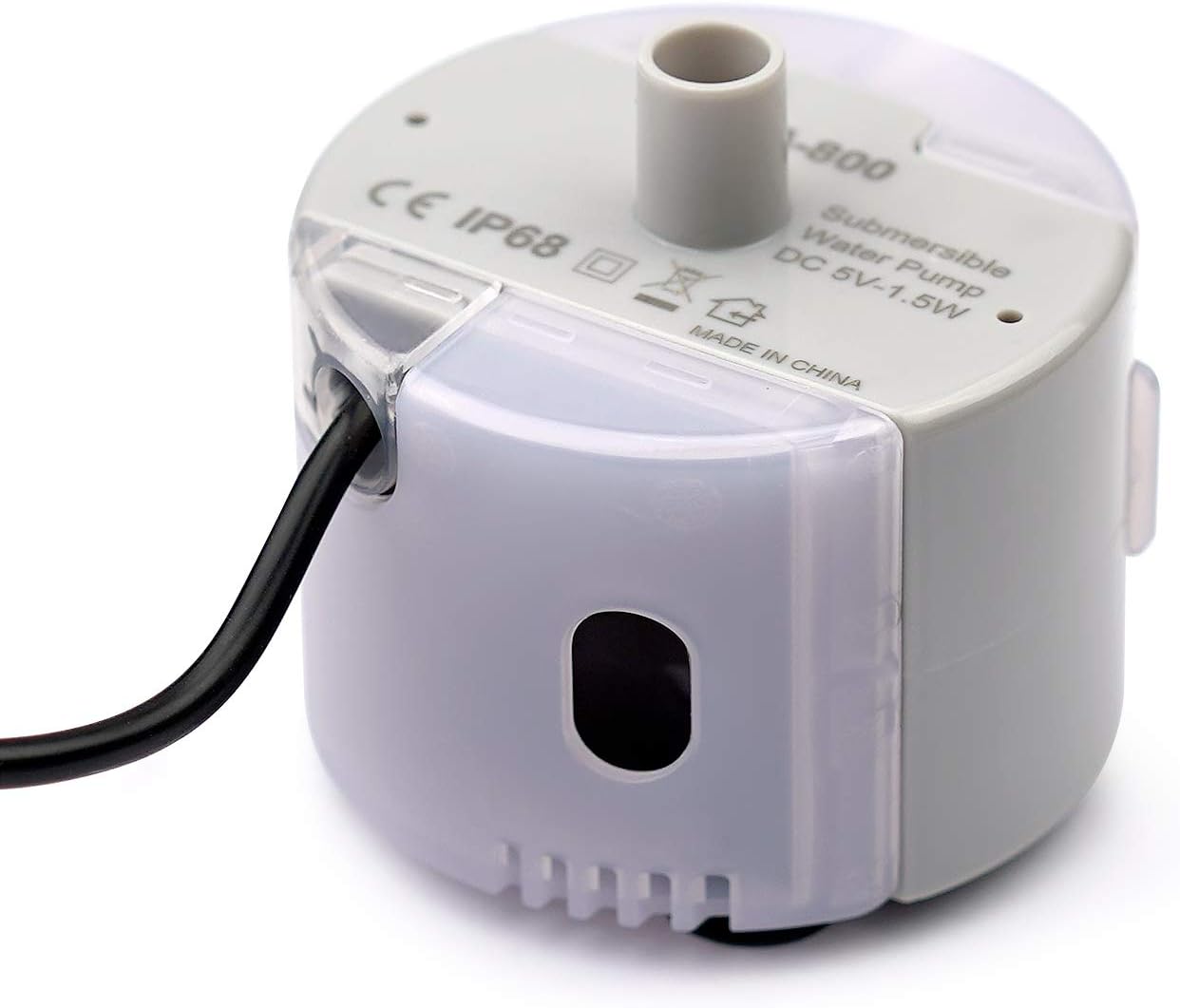 Replacement Pump for Cat Water Fountain Stainless Steel 108oz/3.2L Automatic Pet Fountain, Ultra Quiet Cat Fountain Pump with 5.9ft USB Cable+LED Light, SMA-800