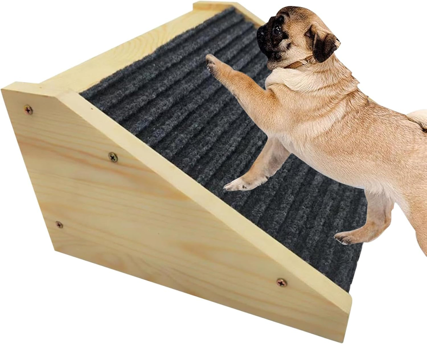 Dog Stairs Ramp, Wooden Indoor Steps for Older Or Injured Pets, Lightweight Ramp for Bed, Couch Sofa Living Room, Helping Pets Access High Areas Safely, Anti-Skid Design, 900g