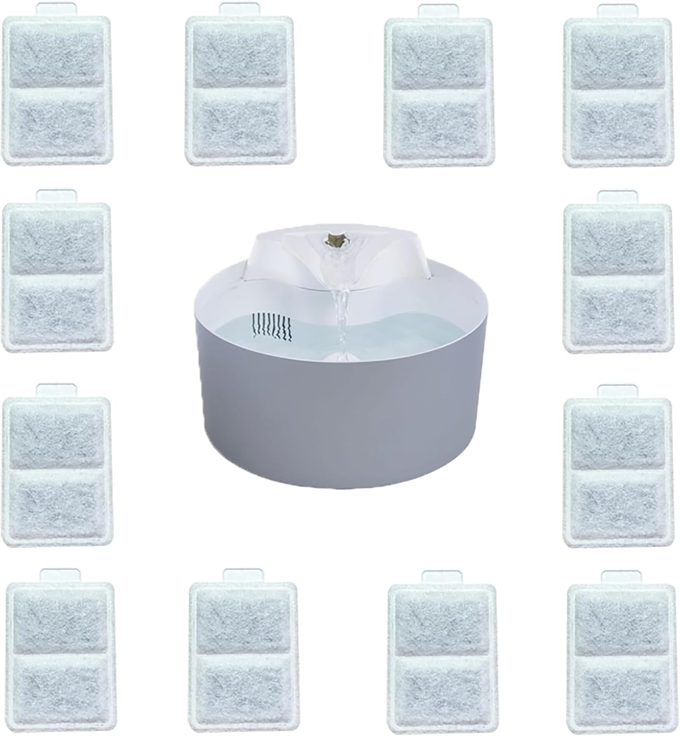 12X Small Water Activated Carbon Filter Compatible With Whisker City Automatic Pet Fountain Free-fall fountain and Corner fountain, Whisker City 50 oz (small) and 150 oz (medium)