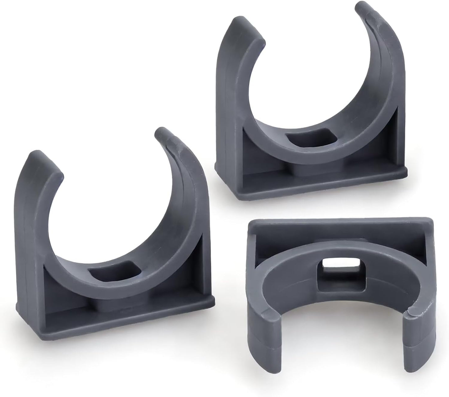 50mm/1.97" (30 PCS) U-Shaped PVC Pipe Clamps (Gray), Hose Hanger Support, High Strength for Home Plumbing, TV Trays, Water Supply, Garden Tubing, PEX, UV Resistant, fit for 1-1/2" PVC Pipe Sch40