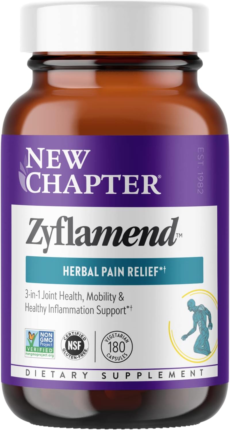 New Chapter Zyflamend™ Joint Supplement & Herbal Pain Relief – 10-in-1 Superfood Blend with Turmeric, Ginger & Green Tea - for Healthy Inflammation Response, Mobility & Flexibility, 180 Capsules