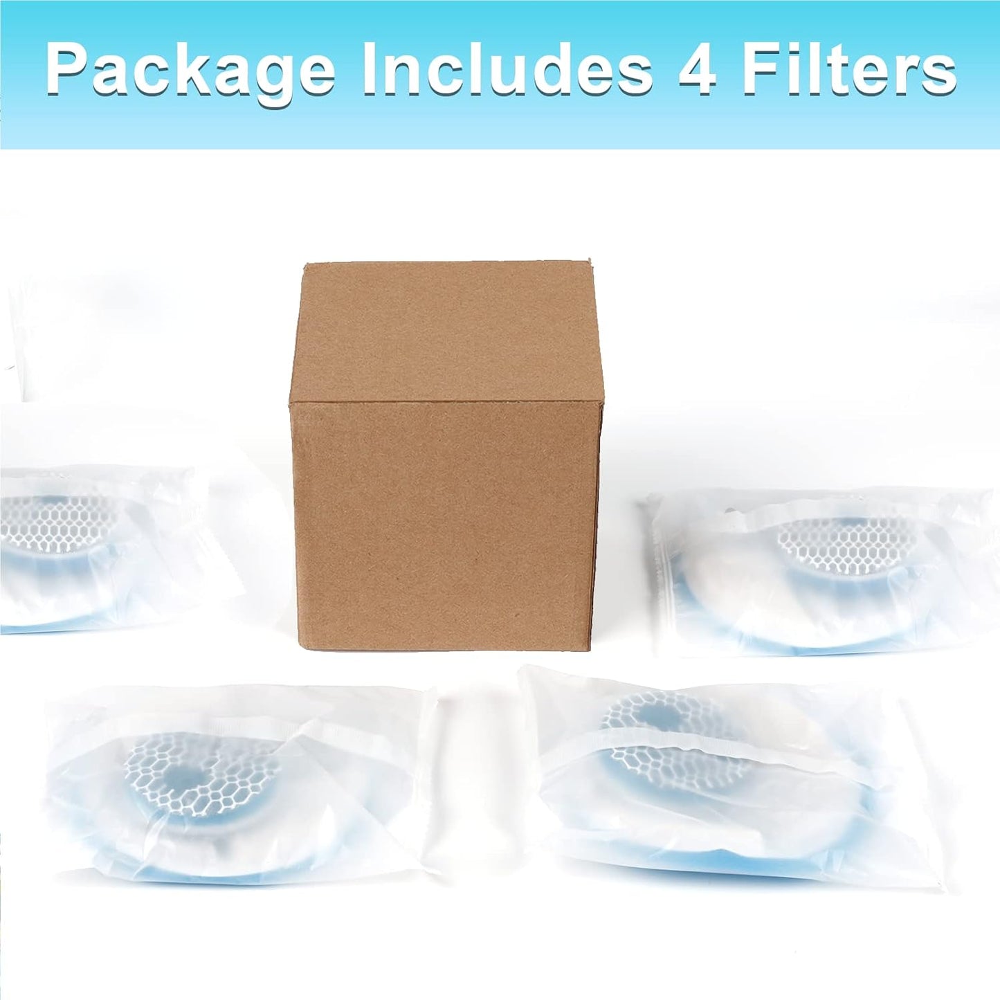 Cat Water Fountain Filters - 4PCS Activated Professional Removable Circle Reusable Fountain Carbon Filter Drink Fountain Filter