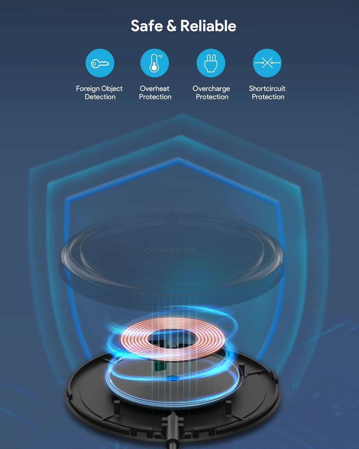 Wireless Charger, 15W Max Fast Wireless Charging Pad 2-Pack Compatible with iPhone 17/17 Air/17 Pro/17 Pro Max/16/15/14/13/12/Samsung S24/S24Ultra/S23Ultra/S22/S21,AirPods Pro2