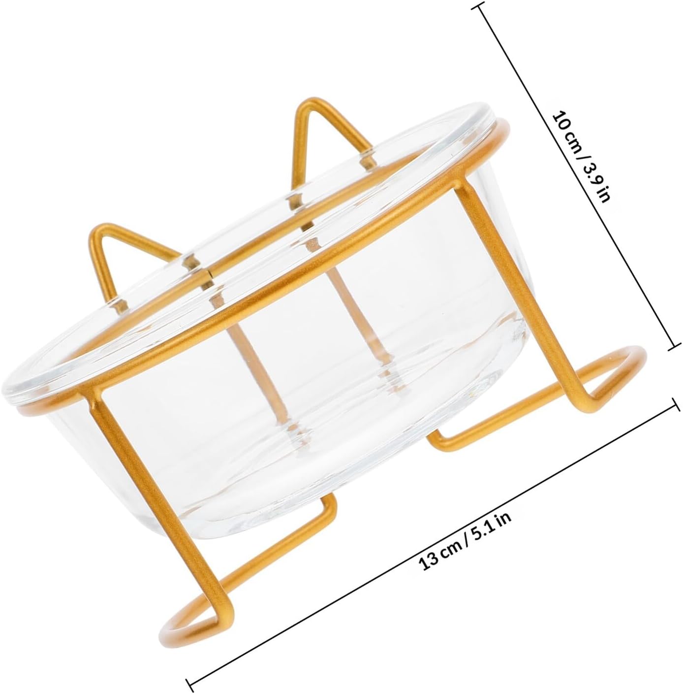 Milisten Glass Raised Cat Bowl with Neck Protection, Slant Design Pet Food and Water Feeder, Whisker-Friendly Tilted Feeding Dish for Cats, Single High Base Bowl for Indoor Use