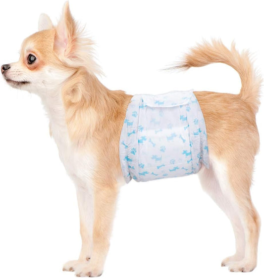 Male Dog Diapers - Absorbent Dog Wraps Belly Bands for Male Dogs with Leak Protection, Excitable Urination, Incontinence, or Marking, Medium 44 Pcs