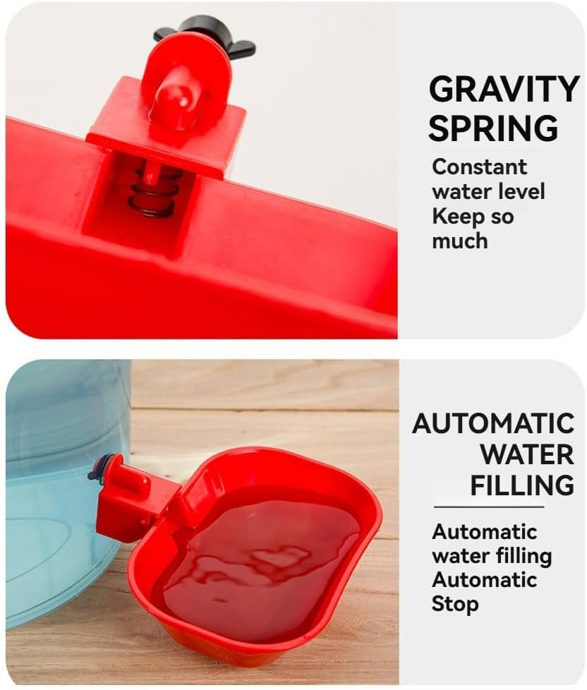 Portable Water Bowl Dispenser for Pets, Pet Water Bowl with 3L/5L Large Capacity, No Electricity Pet Waterer, Transparent Water Tank, Easy Clean Dog Water Dispenser for Home Multi-Pets (5L)