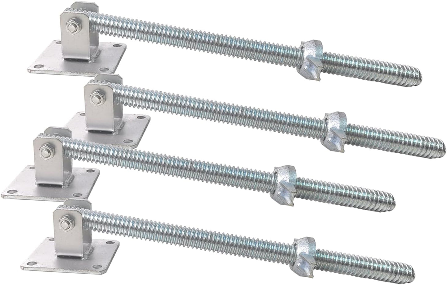GaeaAuto 4 Pack Scaffold Swivel Screw Jack Solid Stem Adjustable Leveling Jacks with Base Plate for Baker-Style Scaffolding Equipment
