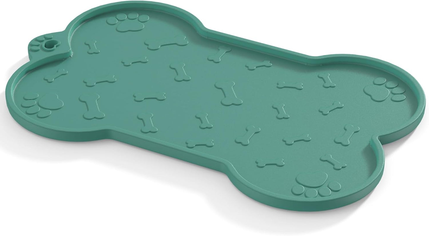Cat Feeding Mat, Silicone Waterproof Cat Food Mat for Feeder and Fountain,Dog Cat Bowl Mat with Raised Edge Puppy Kitten Feeding Mats