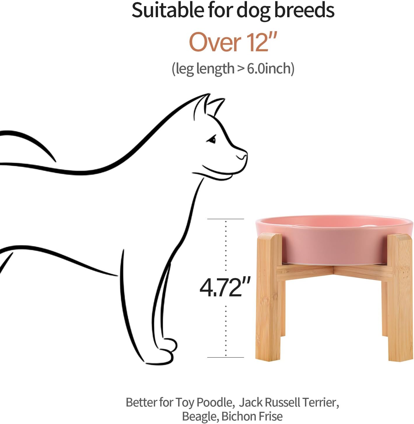 Pink Ceramic Slow Feeder Dog Bowl for Small and Medium Breed,Elevated/Raised 6.1 in Slow Feeding Bowl,Puzzle Dog Food Bowl for Fast Eater,Maze Dish for Fast Eater