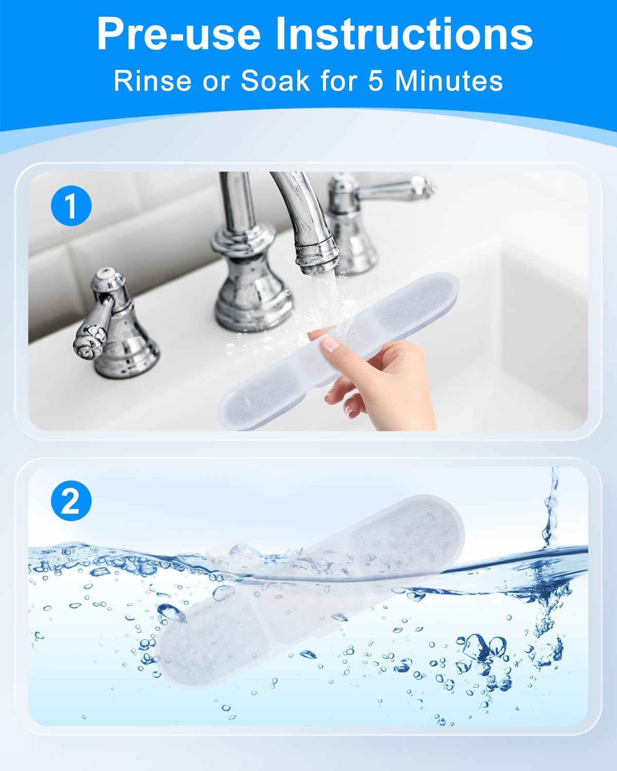 8+8 Pack Dog Water Fountain Replacement Filters Compatible with MAILOFY Dogs Water Bowl Dispenser WF530 9L/2.4GaL, Large Dog Fountain Bowl Filter for Automatic Stainless Steel Pet Fountains