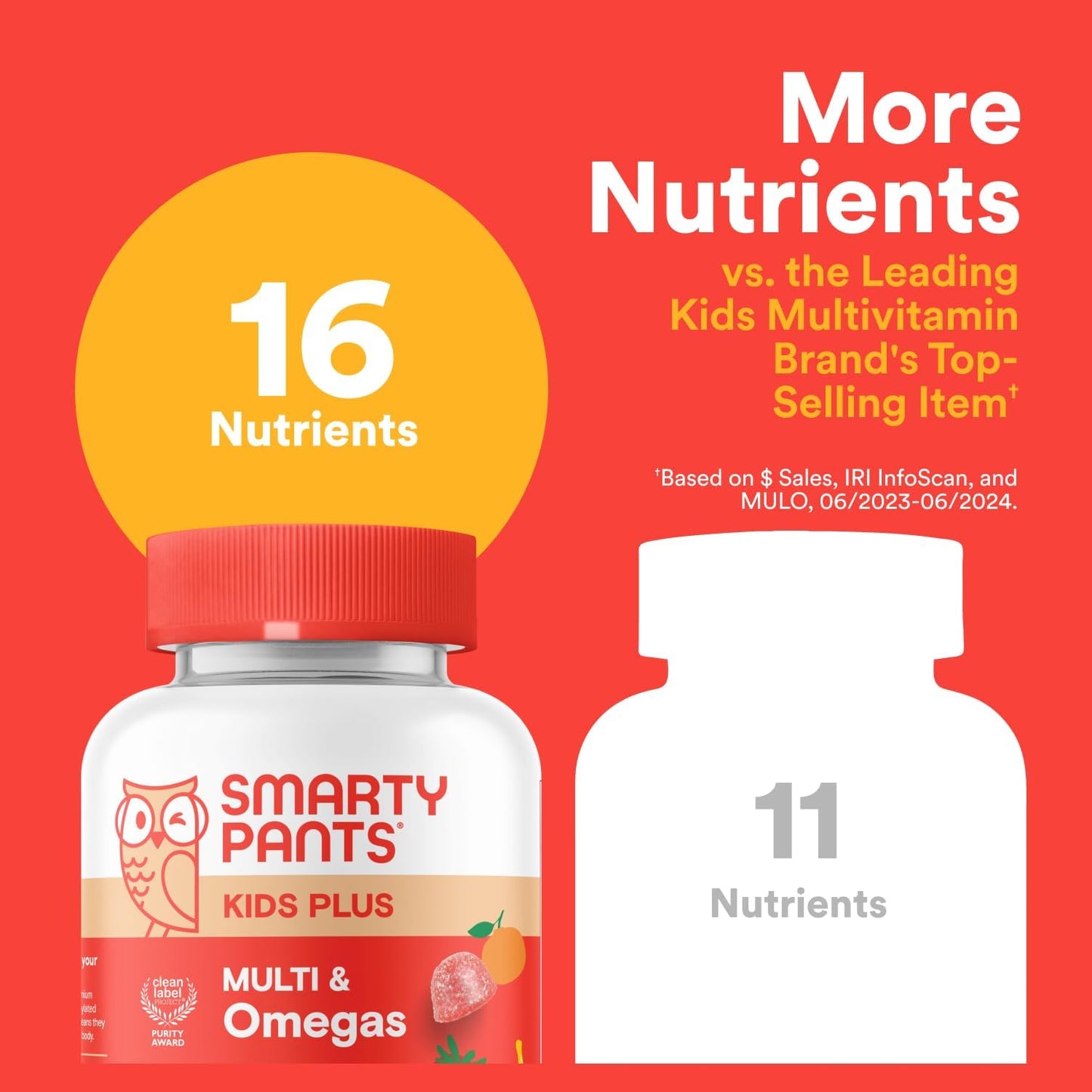SmartyPants Kids Multivitamin Gummies, Omega 3 (DHA/EPA), Vitamins D3, C, B12, B6, Vitamin A, K & Zinc, Gluten Free, Three Fruit Flavors, 60 Count (30 Day Supply)