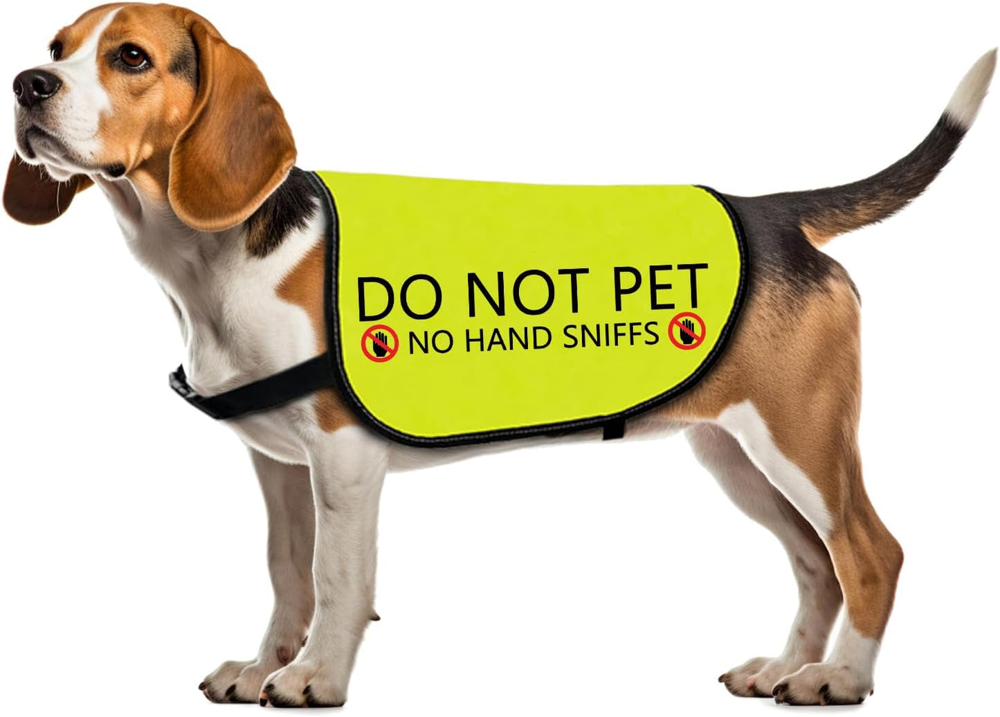 Funny Dog Slogan Jacket Vest - Do Not Pet, No Hand Sniffs - Walking Warning Vest (Small)