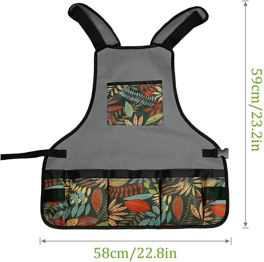 Laelr Garden Apron Oxford Cloth Work Apron With Pockets Adjustable Heavy Duty Tool Apron for Men & Women