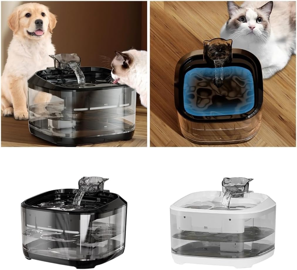 Automatic Pet Water Dispenser 5L Capacity USB Powered Cats Dog Fountain with Quiet and Circulating Hydrations Syste