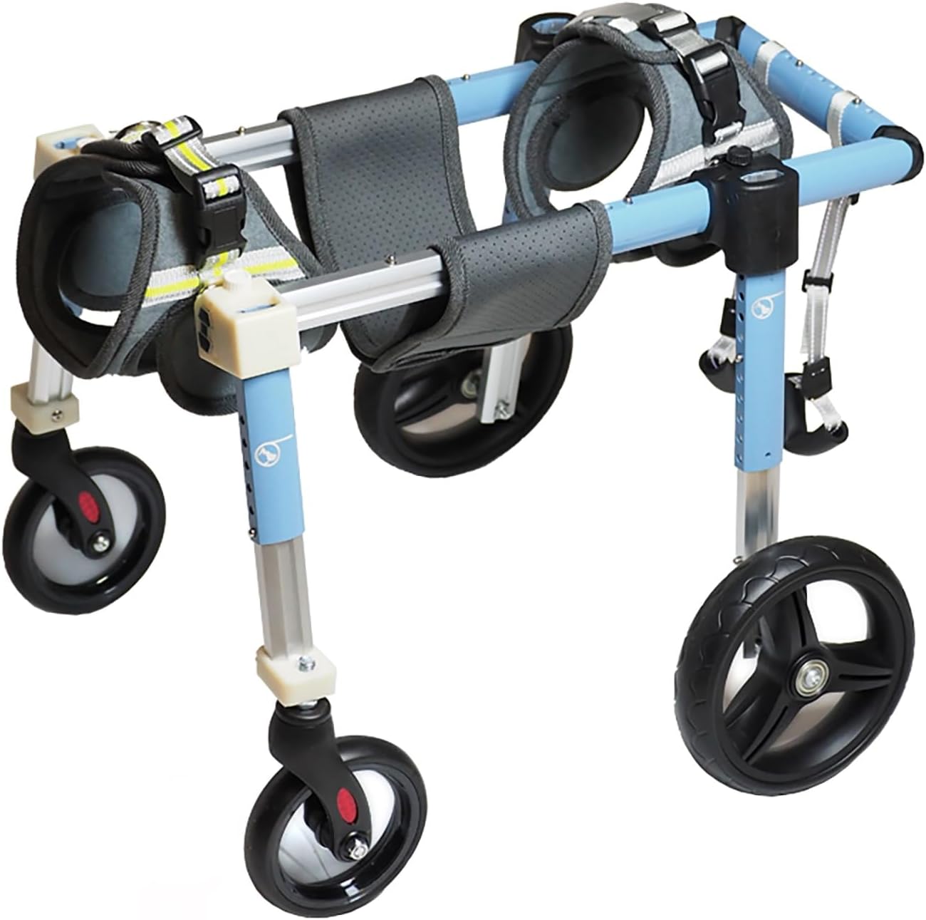 4 Wheel Dog Wheel Chair Leg Brace Adjustable, Back Leg Dog Wheelchair, Dog Wheel Chair for Front Legs, Full Support Mobility Aid for Dog Hip Support for Mall Medium Large Pet(Blue,XL)