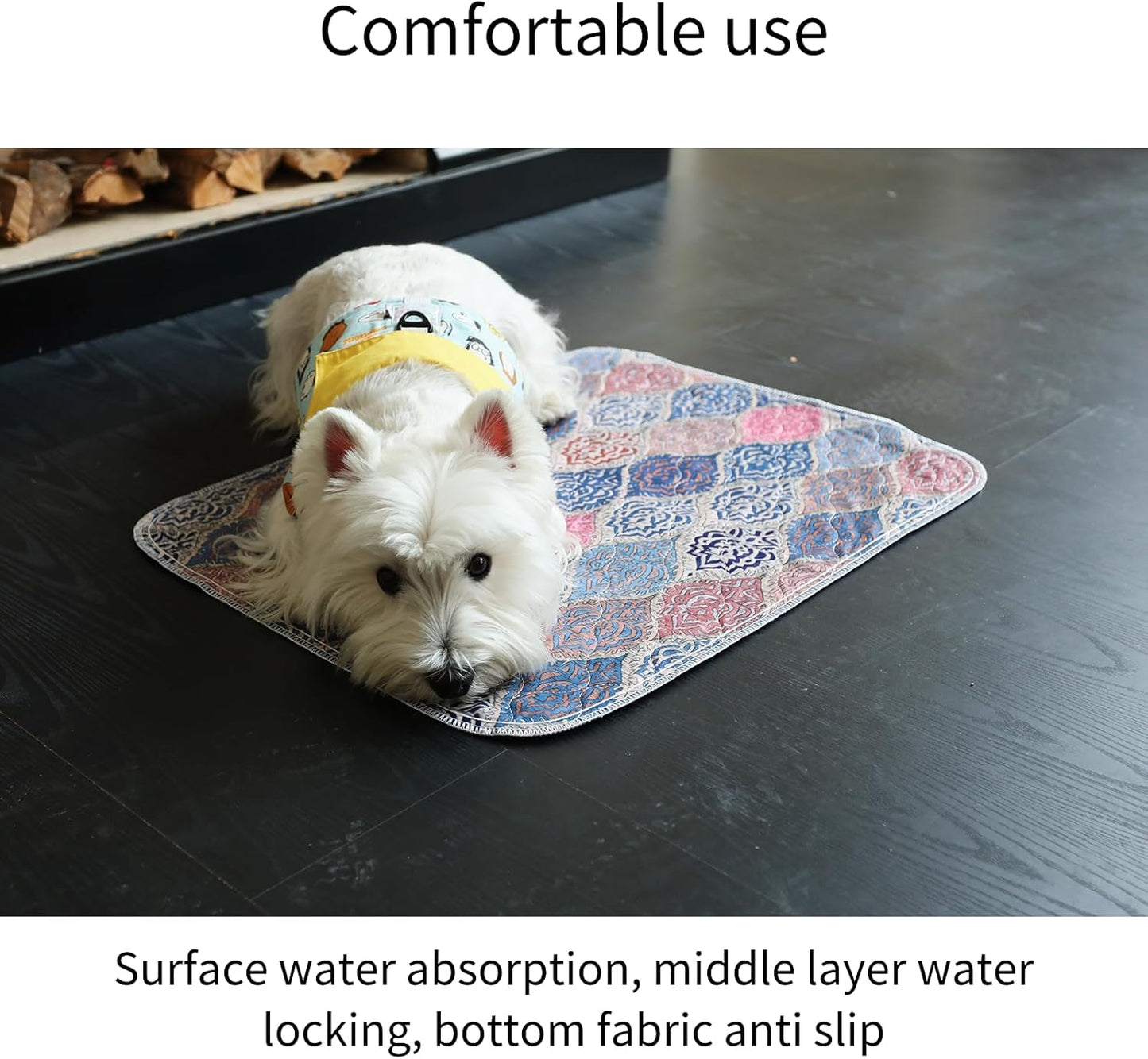 Washable Dog Pads, 2 Pack Reusable Puppy Training Pads Super Absorbent Waterproof Dog Training Pads Non Slip Potty Pads Sanitary Pads Cat Litter Pads (18*24inch(2pieces))