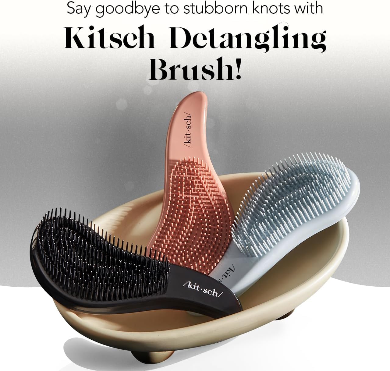 Kitsch Detangler Brush – Gentle Curly Hair Brush with Flexible Bristles for All Hair Types - Wet or Dry | Detangling Hair Brushes for Women & Men, Hairbrush for Adults & Kids - Terracotta