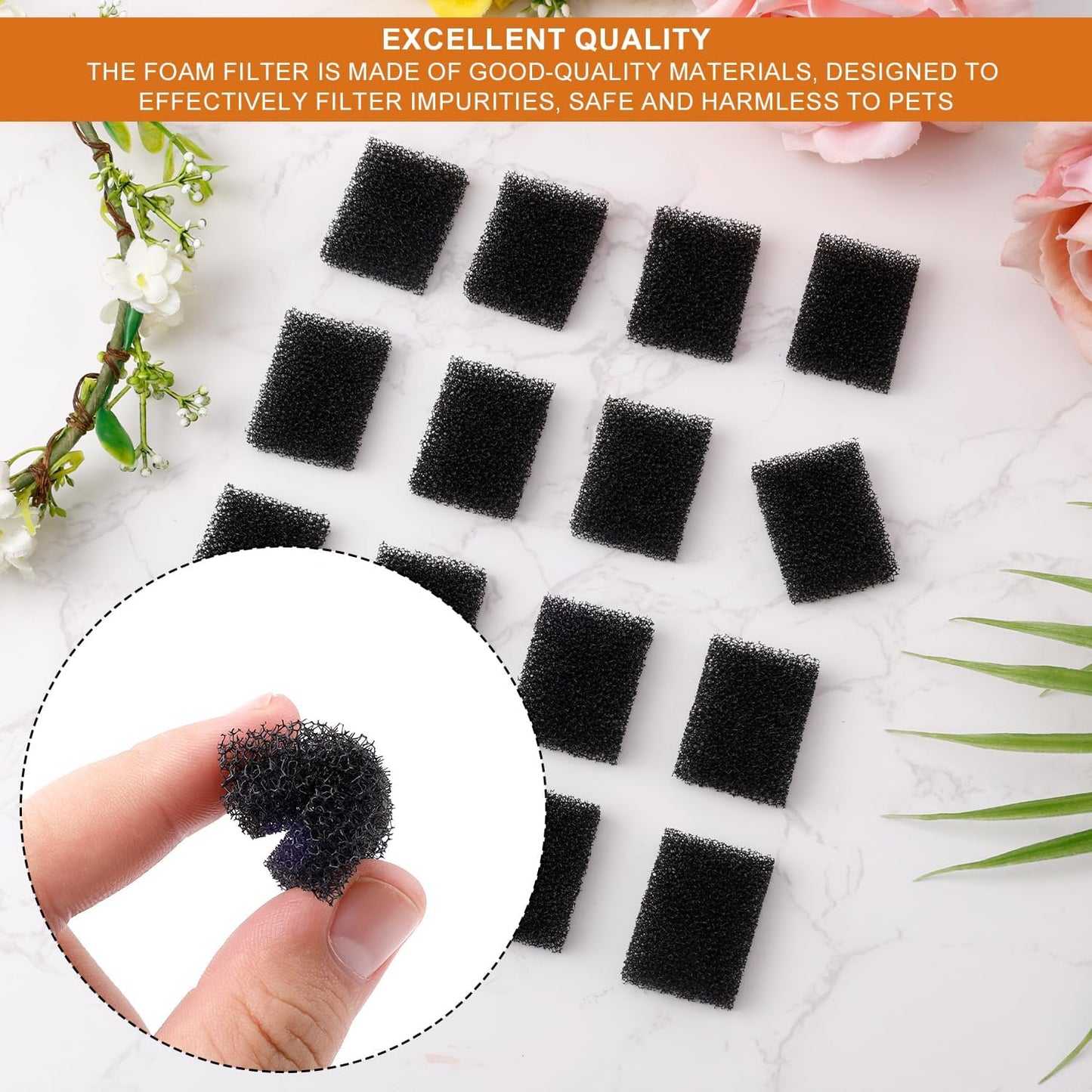 30pcs Replaced Foam Filters Compatible with Petkit Eversweet 3 Pro, Black Pet Fountain Replacement Filters Cat Sponge Water Filter for Clean Water