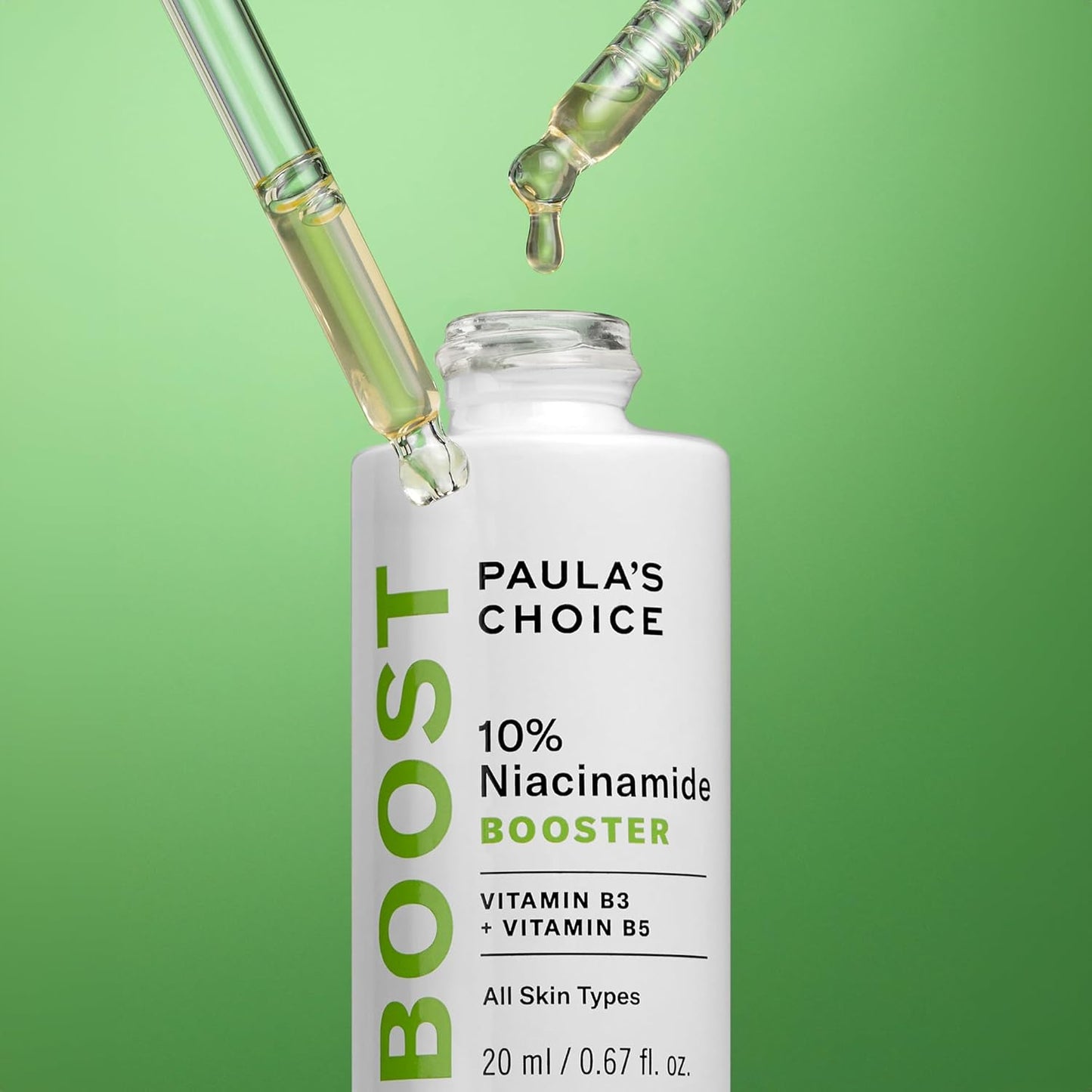 Paula's Choice BOOST 10% Niacinamide Face Serum Booster, Facial Serum with Vitamin B3, Vitamin C & Licorice Extract Serum, Pore Minimizer, All Skin Types, Fragrance-Free, 0.67oz