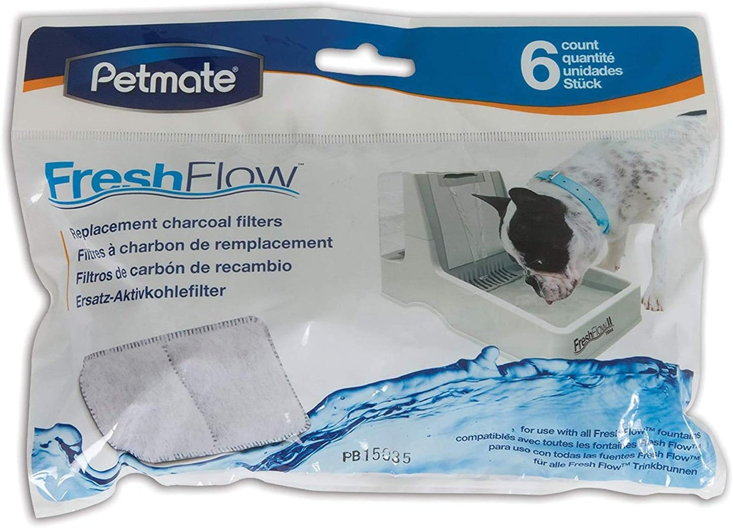 Petmate 6 Count Fresh Flow Replacement Filter,Gray