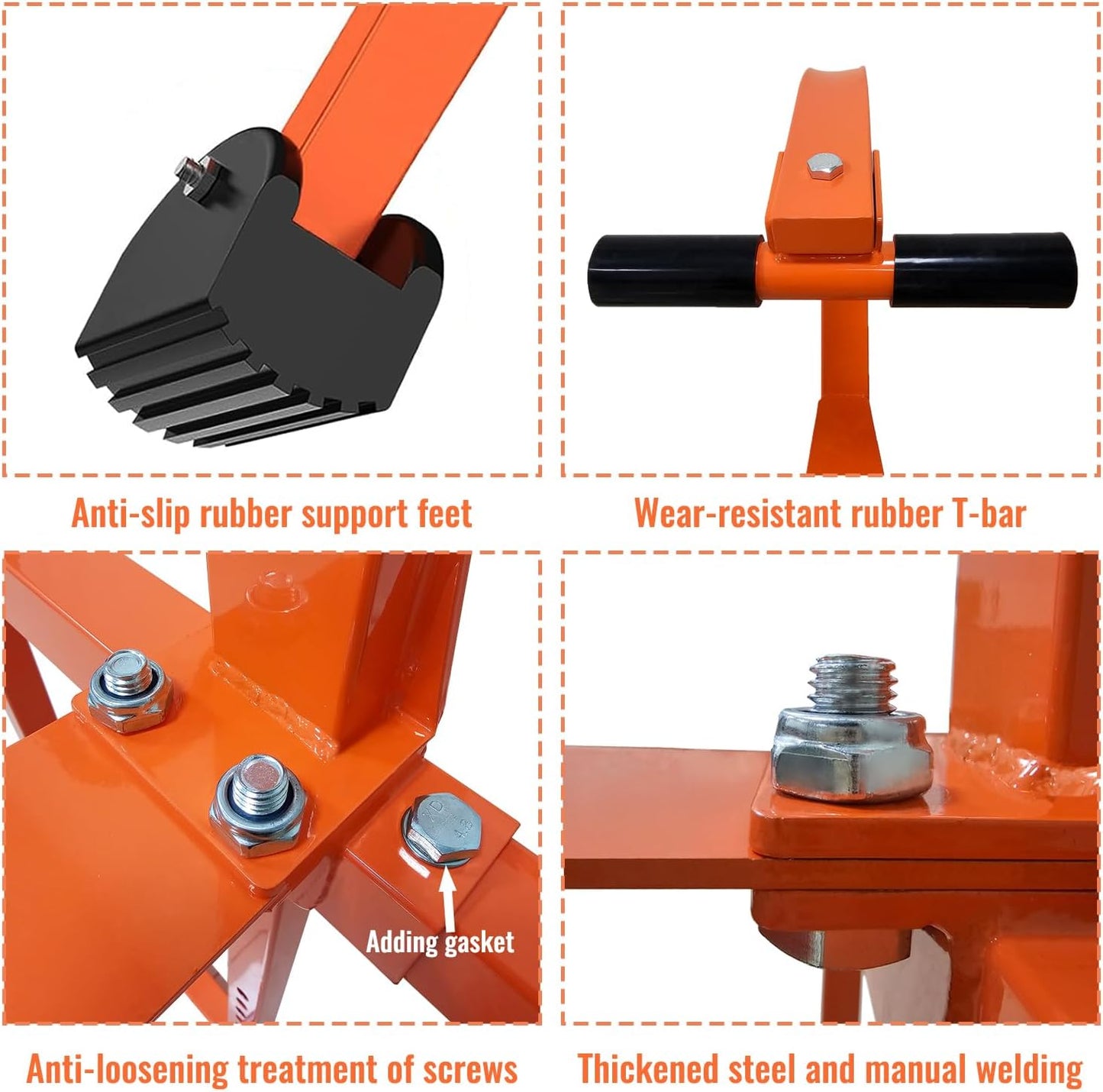 2 in 1 Ladder Stabilizer & Ladder Hook for Roof Ridge, Heavy Duty Ladder Roof Hooks with Rubber Grip T-Bar, Secure and Stable Ladder Standoff Arms for Roof Gutter with Anti-Slip Rubber Feet