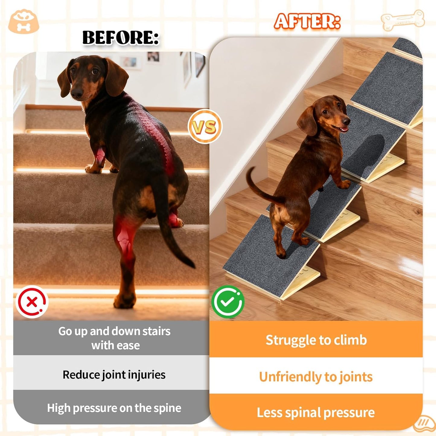 TNELTUEB Upgraded Dog Ramps for Stairs (5)