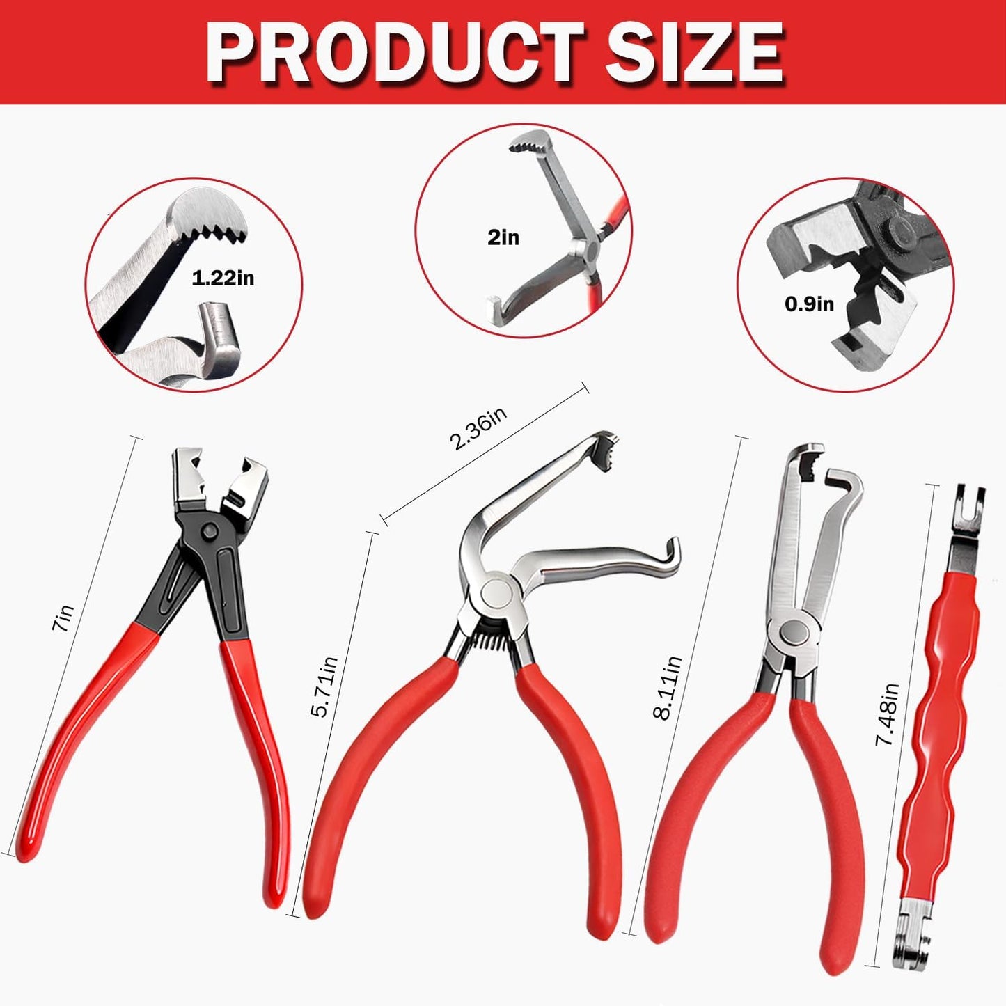4 Pcs Electrical Disconnect Pliers for Cars,Hose Clamp Pliers,Automotive Electrical Connector Disconnect Tool,Connector Separator for Car, Truck Repair & 8PCS Terminal Removal Tools