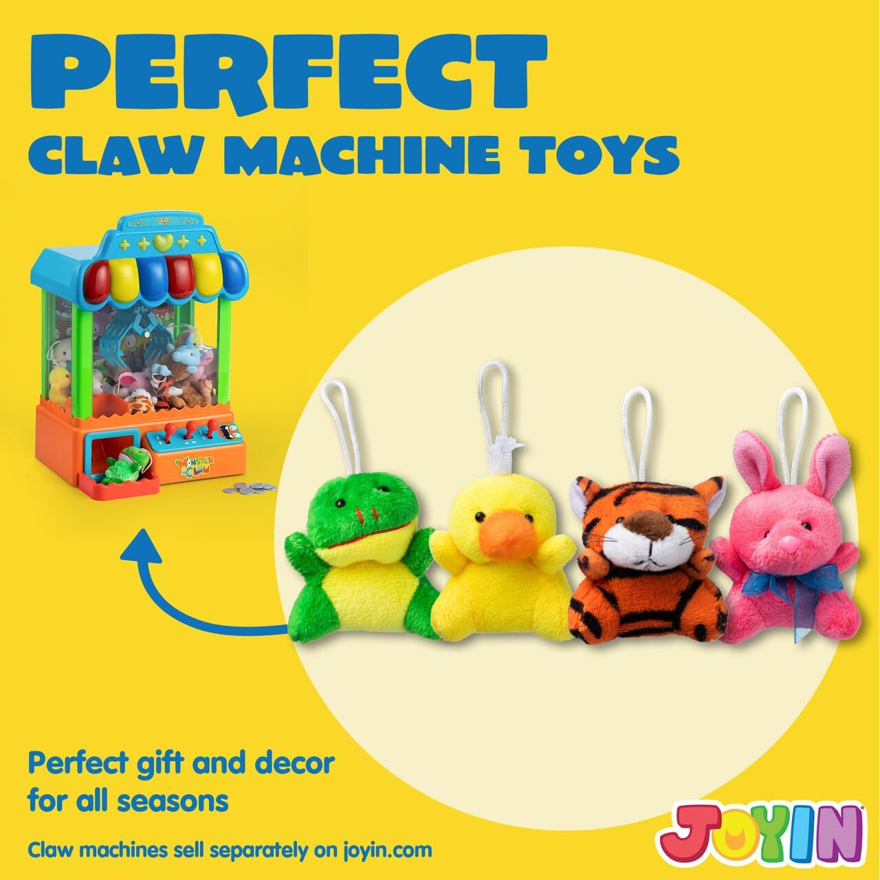 JOYIN 36 Pack Mini Animal Plush Toy Assortment (36 Units 3" Each),Bulk Stuffed Animals Party Favors for Kids, Small Animals Plush Keychain Decoration, Carnival Prizes, Easter Treasure Box Toys