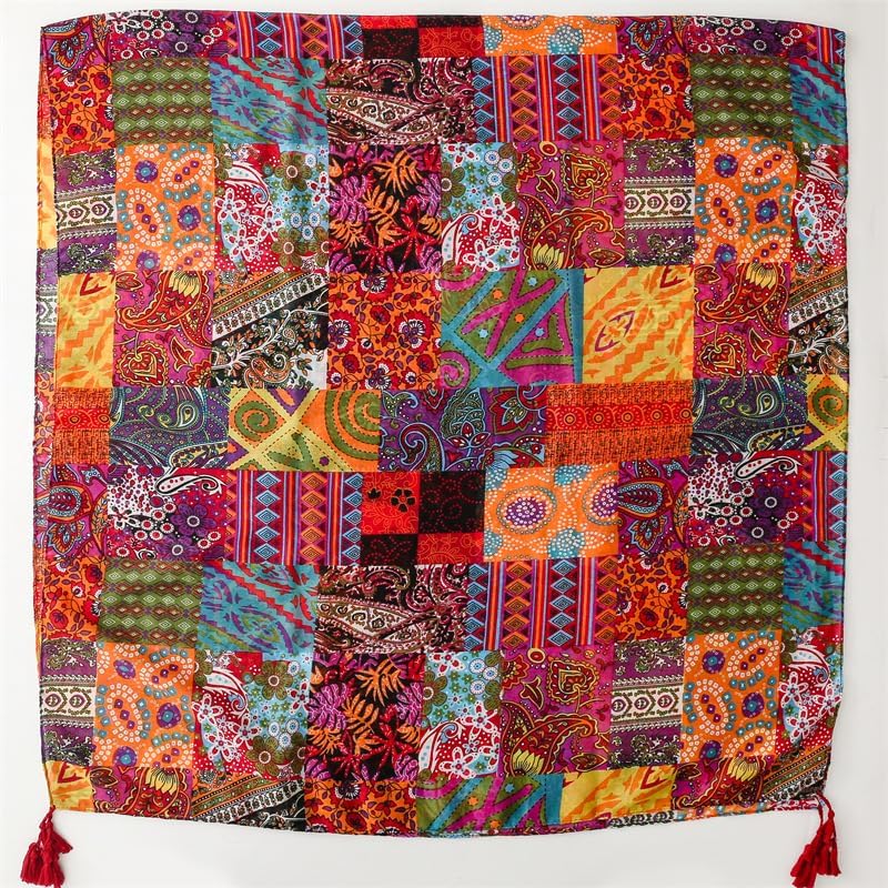 WZX Boho Scarf for Women Lightweight Floral Printed Scarves Fashion Shawl Wraps for All Season