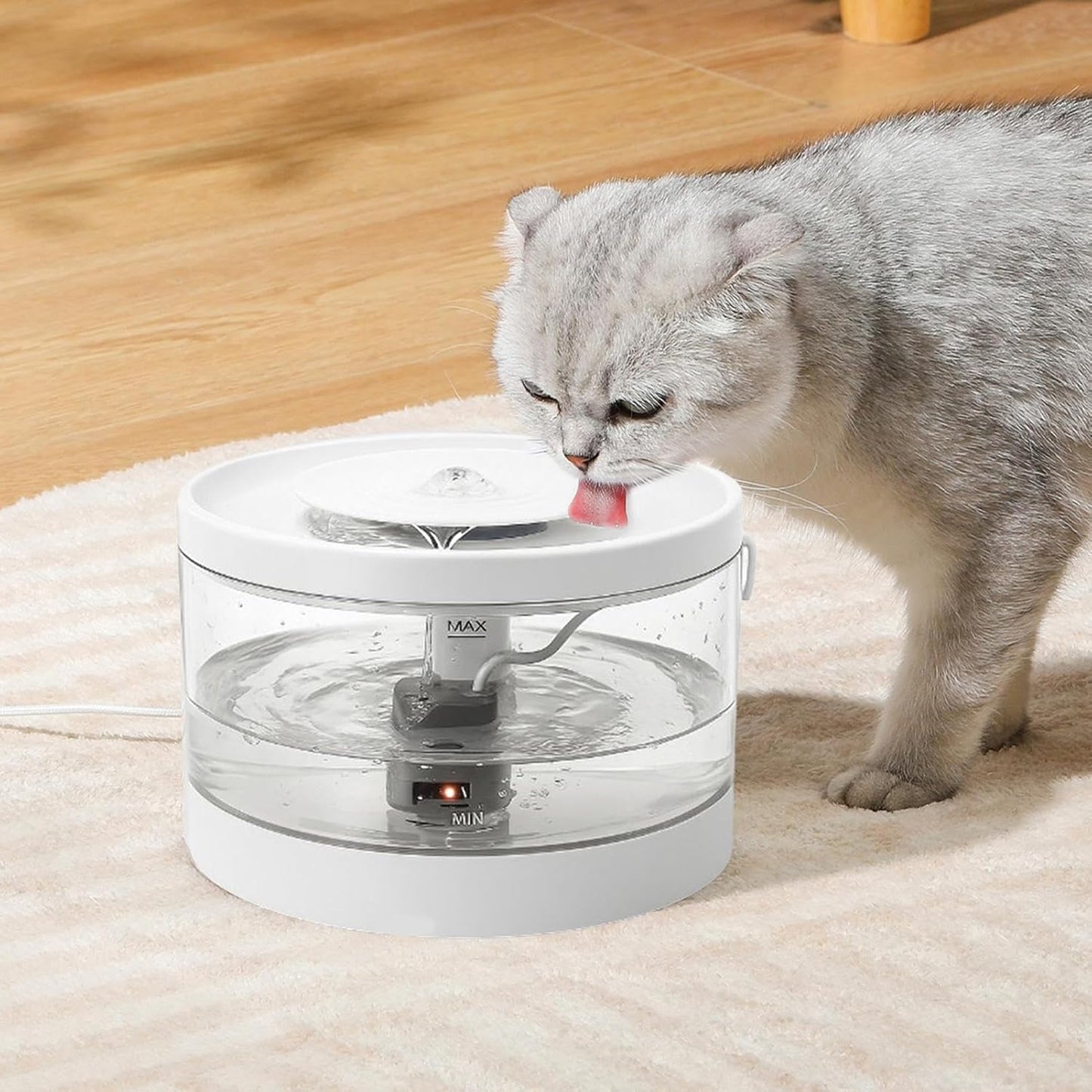 Pet Water Dispenser - Smart Anti-Spill Cat Waterer,Kitten Automatic Waterer - for Pets Dogs Puppy Kitten Indoor Home Living Room Floor Corner