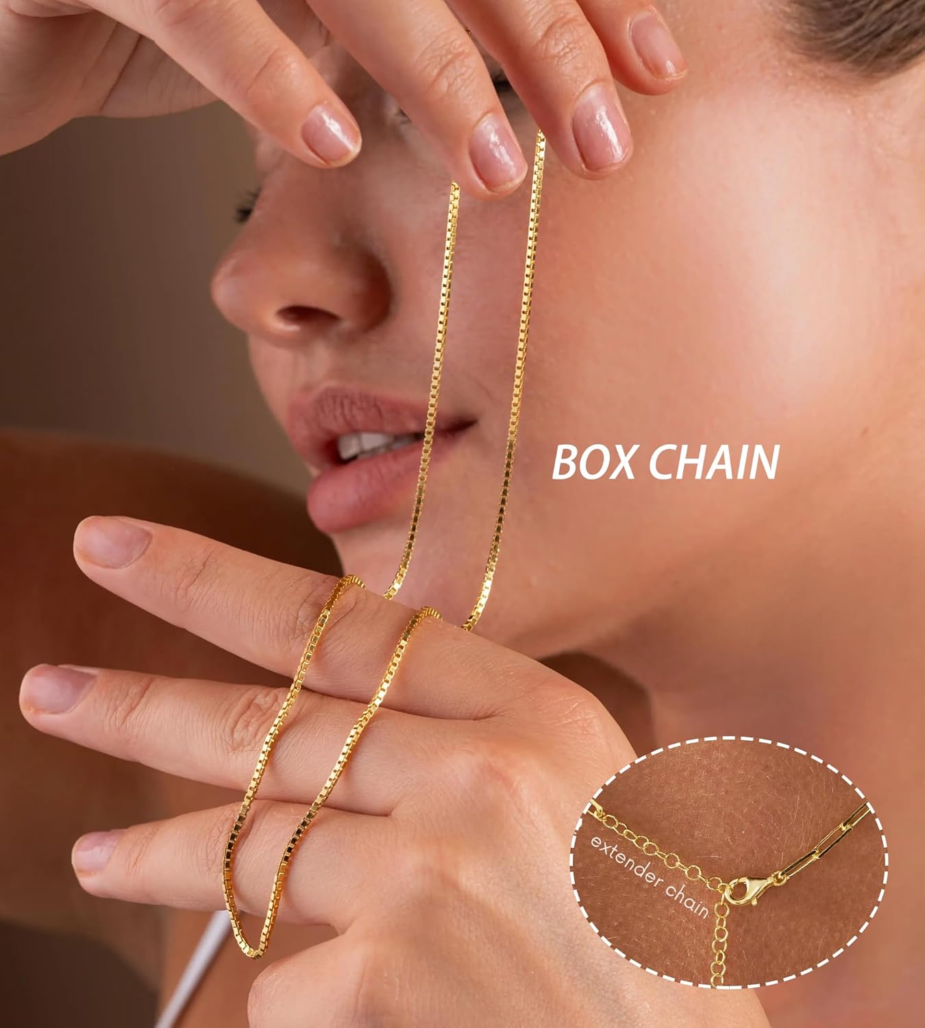 YEEZII Layered Gold Necklaces for Women Trendy, 3 Pcs 14K Gold Plated Choker Paperclip Box Chain Necklace, Stackable Women's Gold Pendant Necklaces Jewelry Set