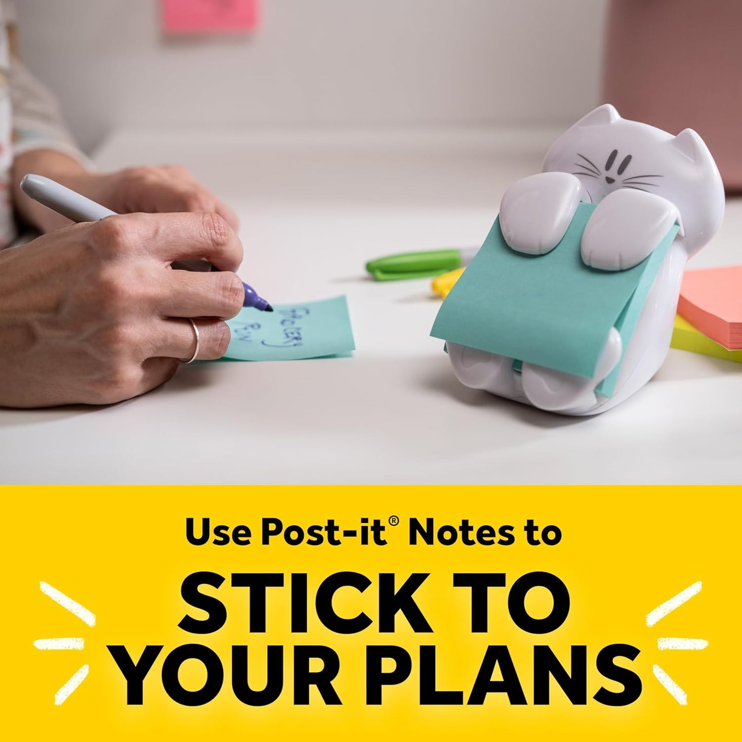 Post-it Pop-up Note Dispenser Cat Design 3x3 in 1 Dispenser/Pack (CAT-330 White)