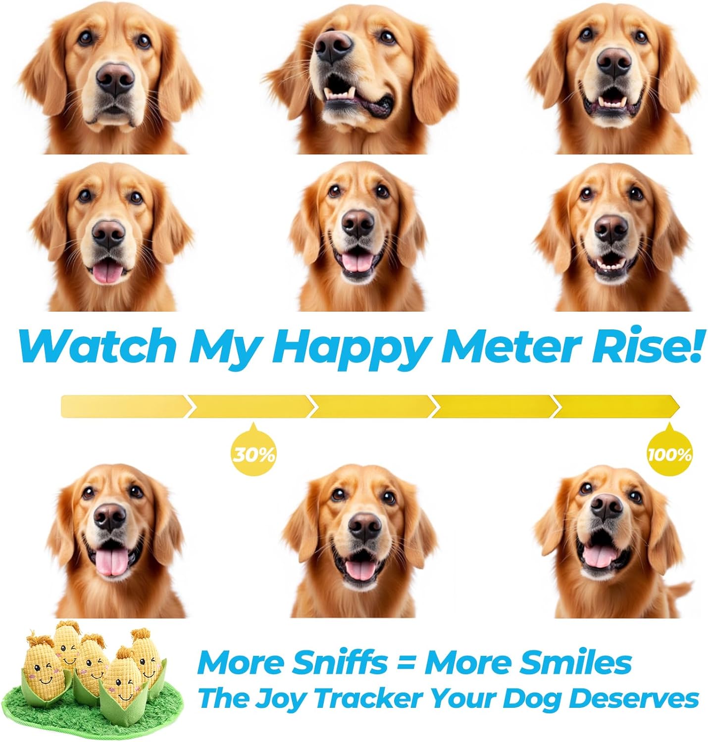 Dog Toys Plush with Squeaky & Treat Hiding Features - Mental Stimulation Enrichment Toy for Large Breed Dogs - Machine Washable Slow Feeder to Keep Dogs Busy，Corn Maze