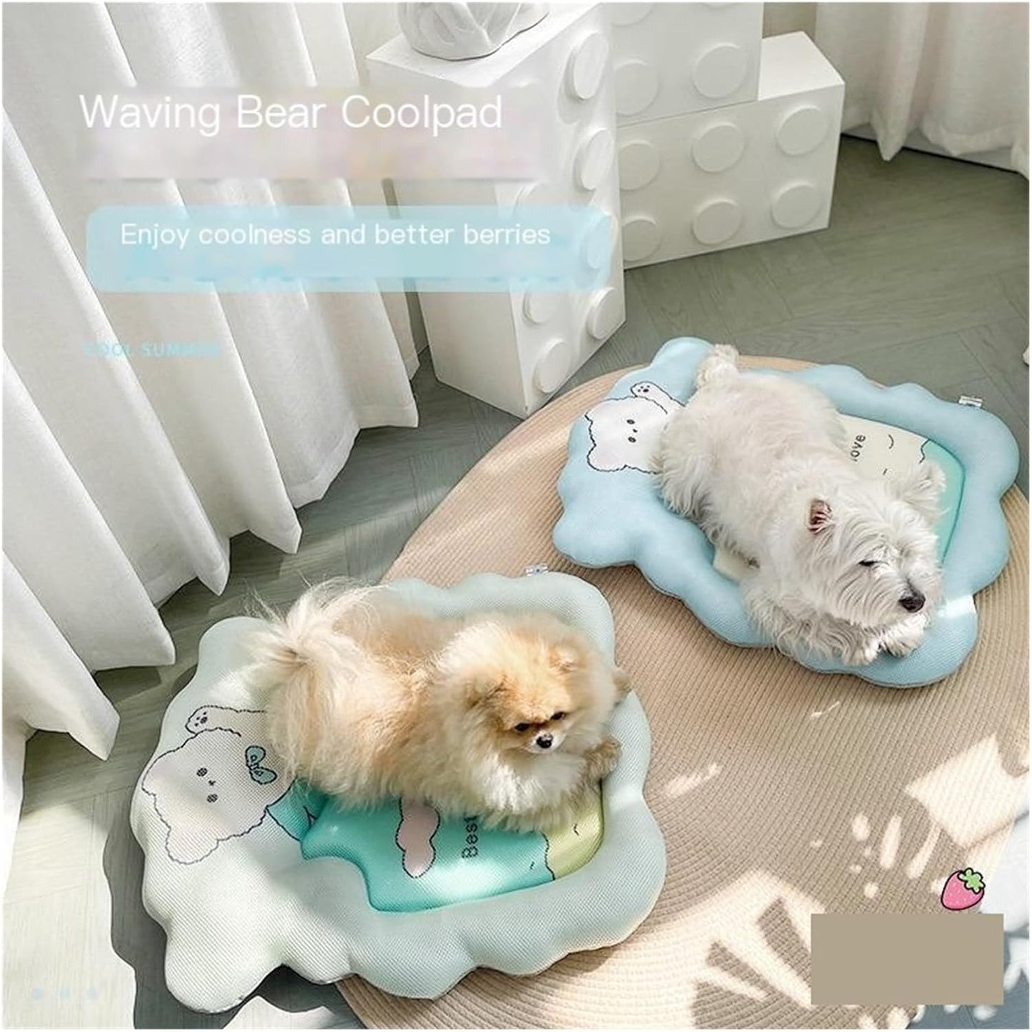 Pet Cooling mat for All Seasons, cat and Dog Kennel Sleeping for Small Dogs, Spring and Summer den for Cats and(Toffeepowder(autumnandwin),L)