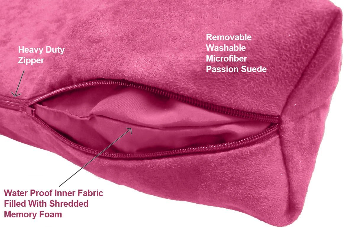 Shredded Memory Foam Orthopedic Bed with Removable Washable Cover and Water Proof Inner Fabric, Extra Large (55-Inch-by-37-Inch), Hot Pink Microfiber, for Dogs