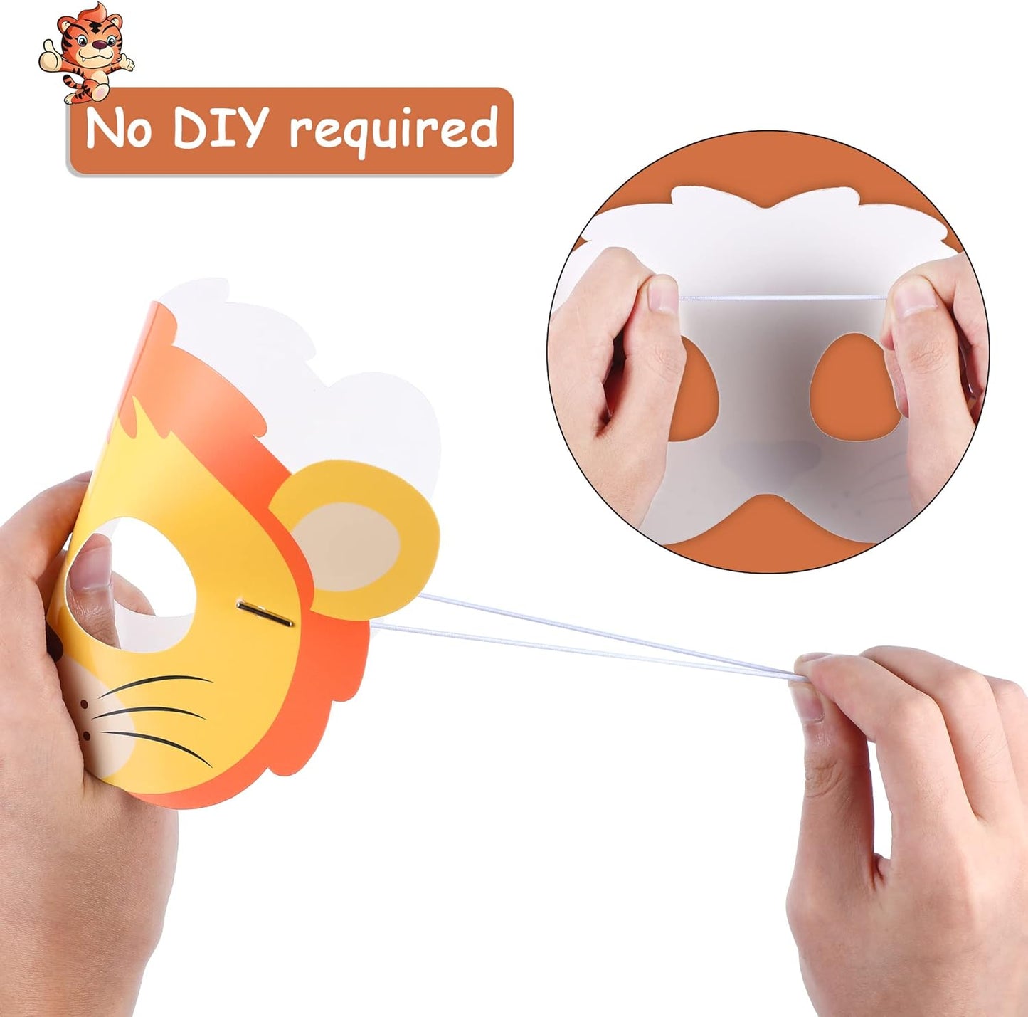 Blulu 16 Pcs Safari Animal Masks Jungle Zoo Animals Cartoon Masks for Woodland Animal Theme Birthday Party Decorations