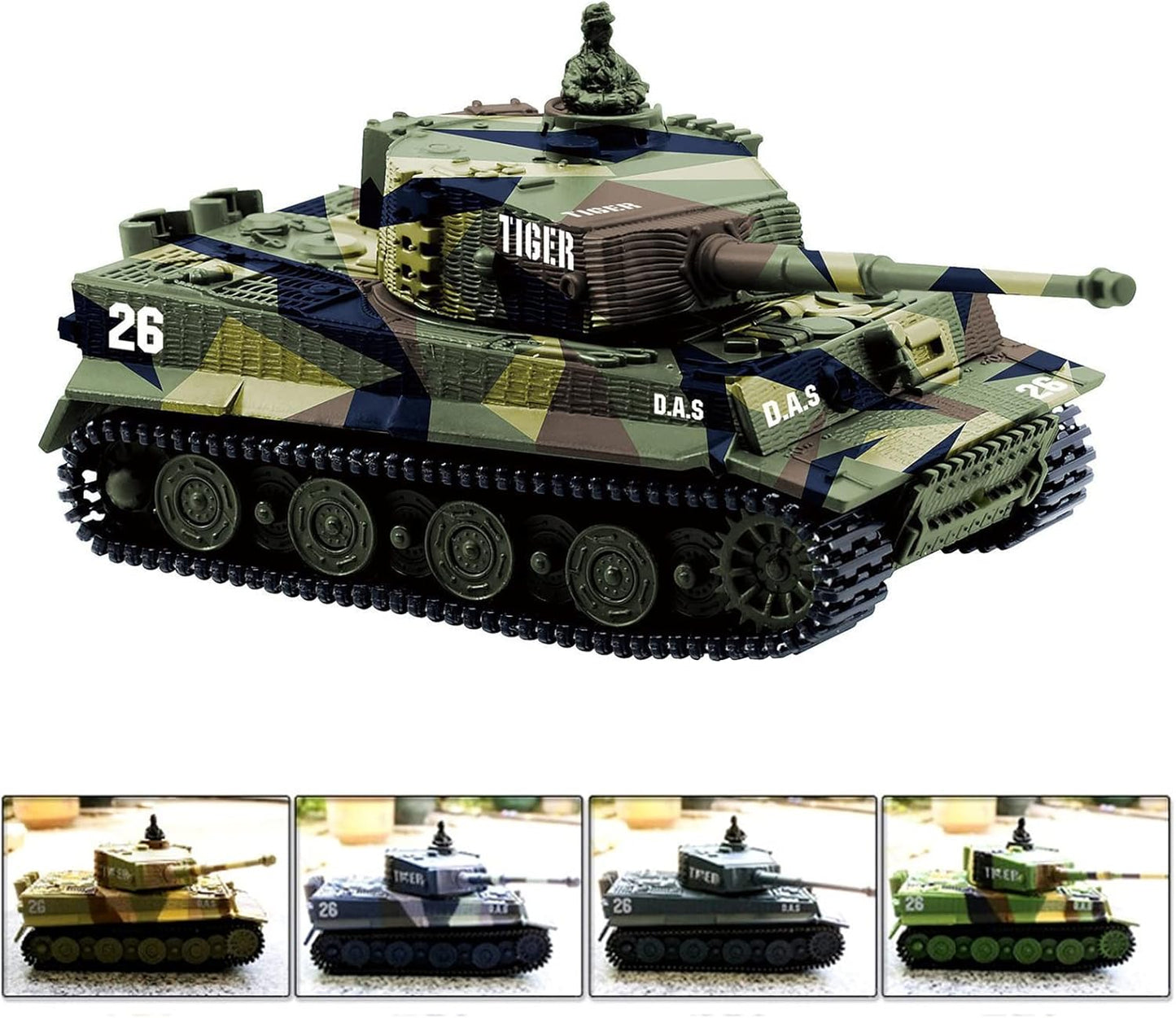 Cheerwing 1:72 German Tiger I Panzer Tank Remote Control Mini RC Tank with Rotating Turret and Sound