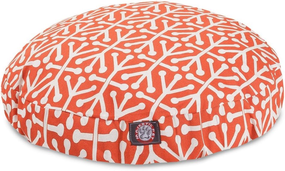 Orange Aruba Large Round Indoor Outdoor Pet Dog Bed With Removable Washable Cover By Majestic Pet Products