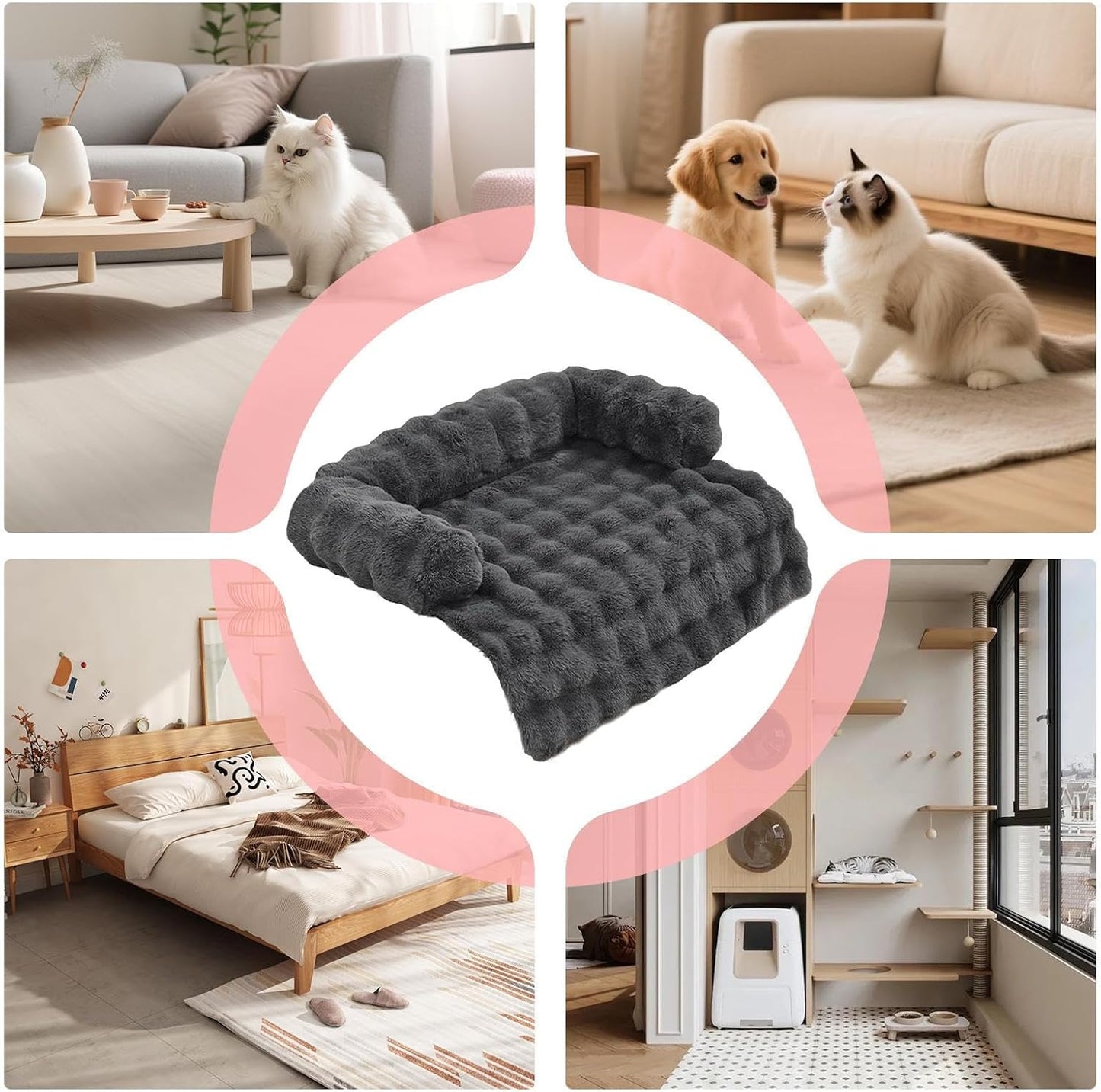 Pet Couch Bed - Calming Dog Couch Cover, Washable Furniture Protector Mat, Soft Sturdy Anti Slip, Easy Clean Relaxing Spot, Premium Pet Rest Accessory, Home Bedroom Living Room Lounge