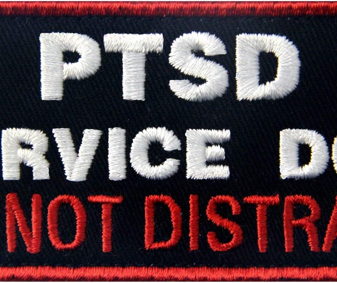 Service Dog PTSD Do Not Distract, Not All Disabilities are Visible, Stress Stress Anxiety Response Vests/Harnesses Emblem Embroidered Fastener Hook Loop Backing Patches