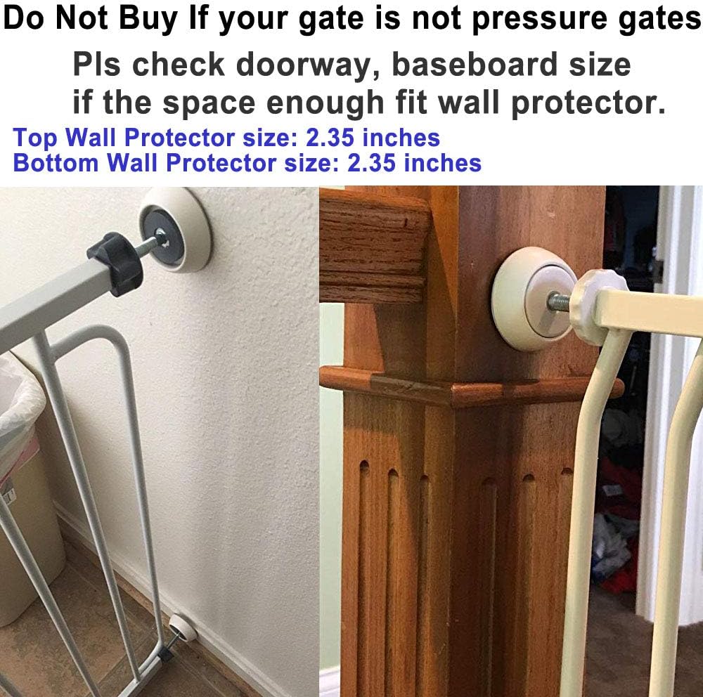 Vmaisi Baby Gate Wall Protector - Protect Walls from Pressure Mounted Pet Dog Gates, 4 Pack White