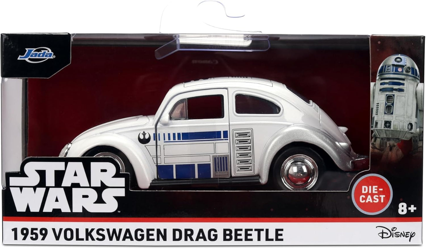 Jada Star Wars R2-D2 1959 Volkswagen Beetle Die-Cast Car 1:32 Scale Vehicle – Hollywood Rides Toys