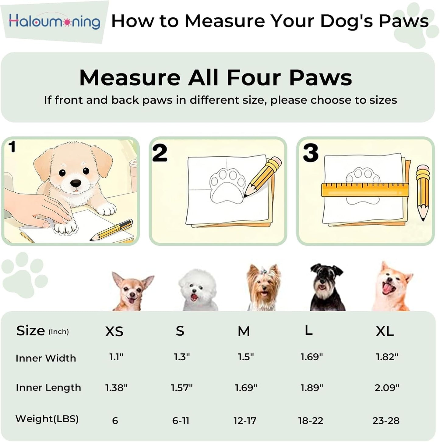 Dog Shoes Breathable Non-Slip Outdoor Booties for Small Medium Dogs, Pet Boots Paw Protector for Hot Pavement Hardwood Floors (Green, Small)